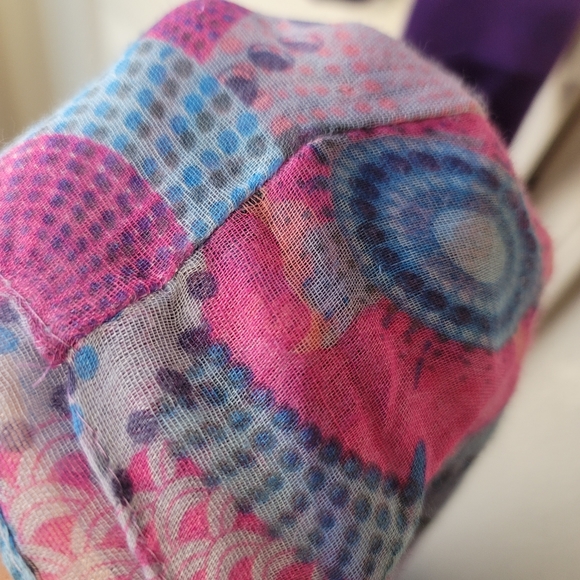 Vibrant Pink & Blue Infinity Scarf, 100% Viscose - Picture 3 of 8